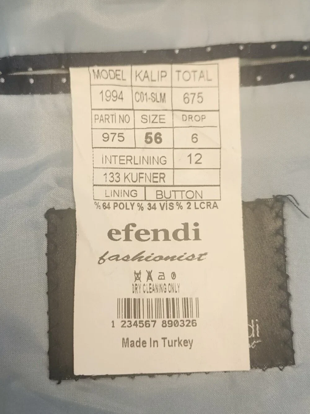 sky blue sport coat 42R men's soft flannel Efendi one button